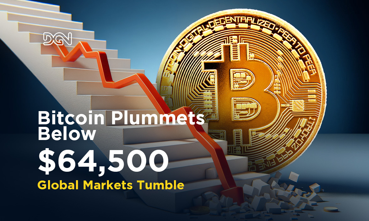 Bitcoin plummets below $64500